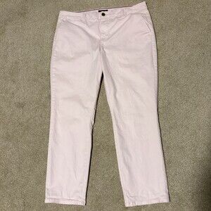Tommy Hilfiger Womens Slim Stretch Chino Pants Baby Pink Flat Front, Sz 14